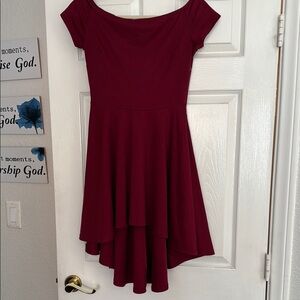 Elegant Burgundy Off-Shoulder Dress